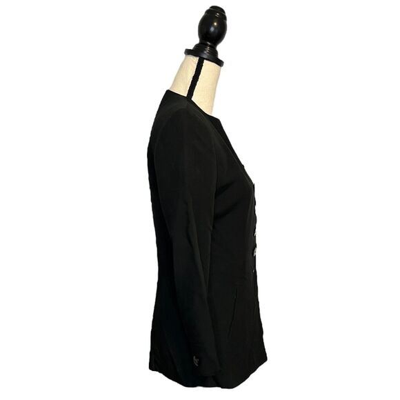 Christian Dior Black Long Sleeve Button Full Length Blazer Women Size 2 USA Made - Picture 5 of 6